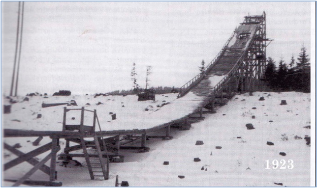 P�vodn� Jarol�mk�v m�stek pod Kozlem postaven� v roce 1923